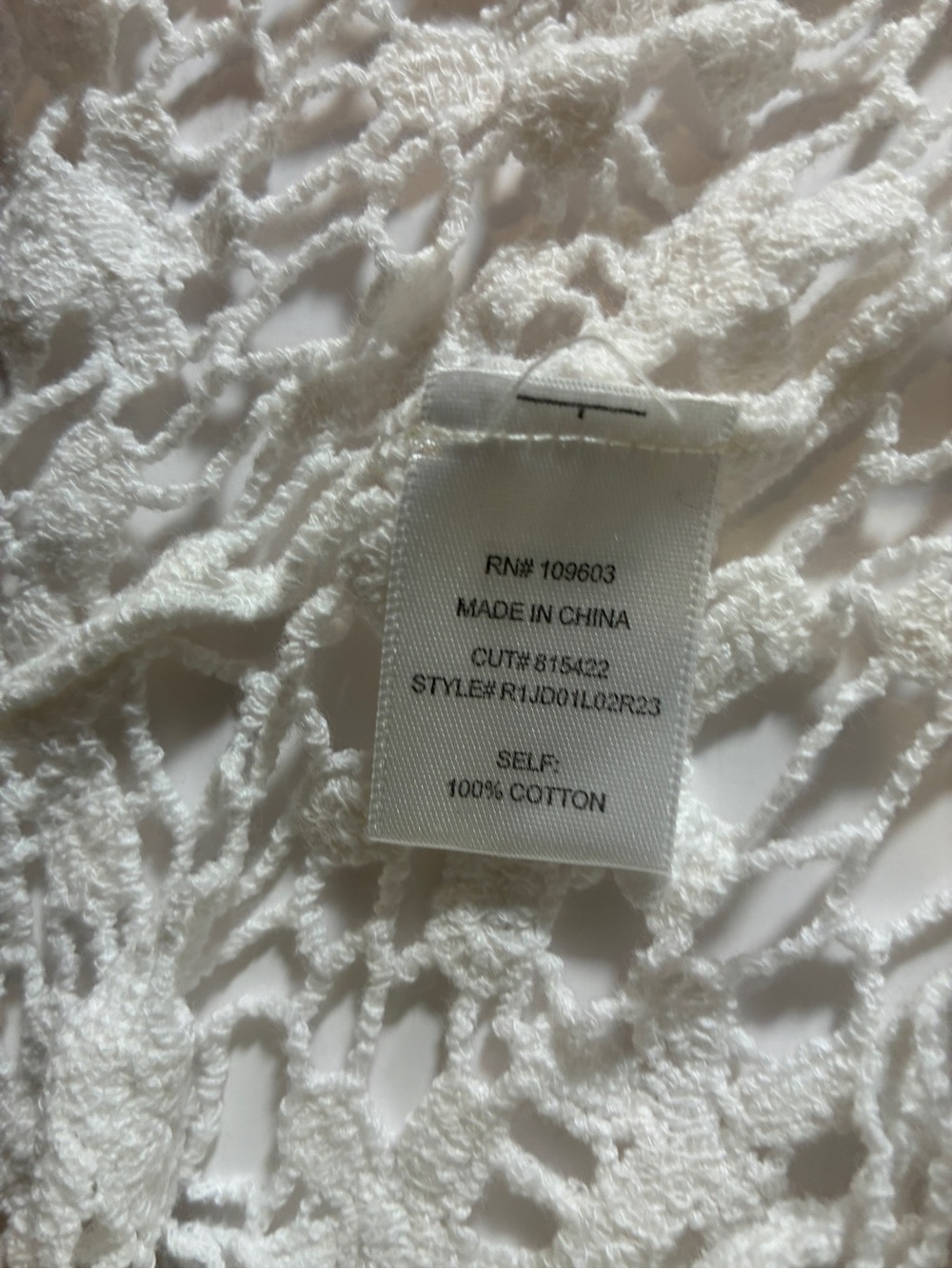 Rabbit Rabbit Rabbit White Crochet Cropped Cardigan, Size L - Picture 4 of 11